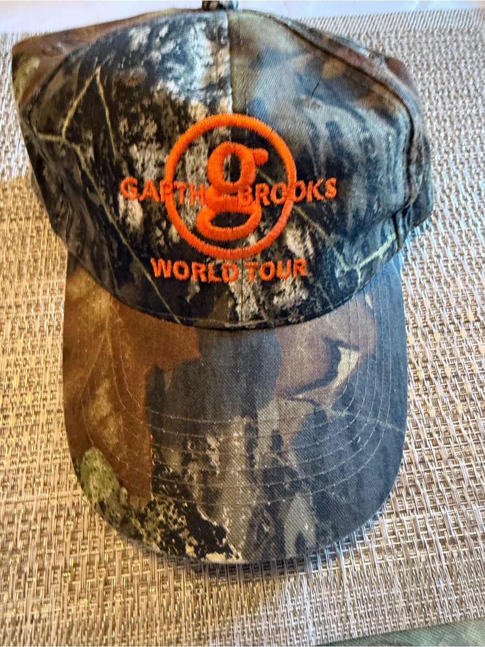 Camo Garth Brooks World Tour Baseball Cap - Orange Logo